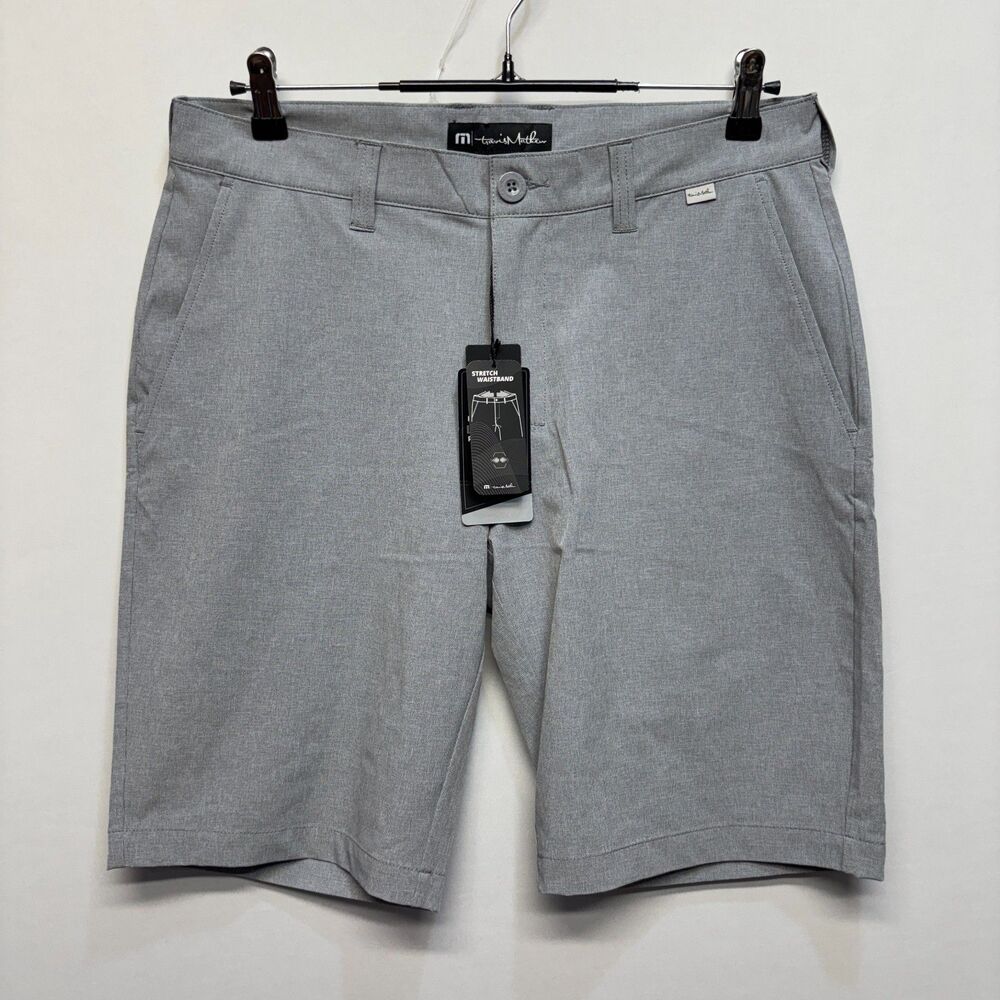 Travis Mathew Men's Flat Front Shorts - Light Gray